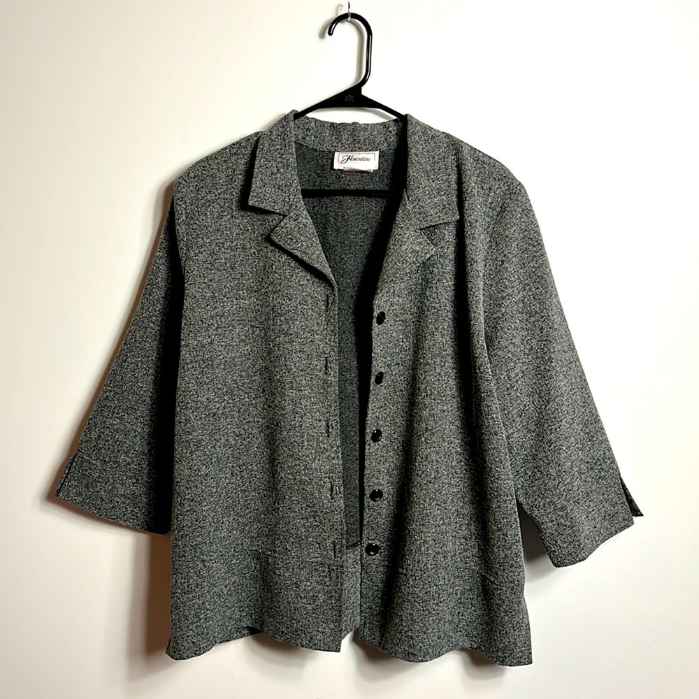 VINTAGE flowy collared cardigan/jacket